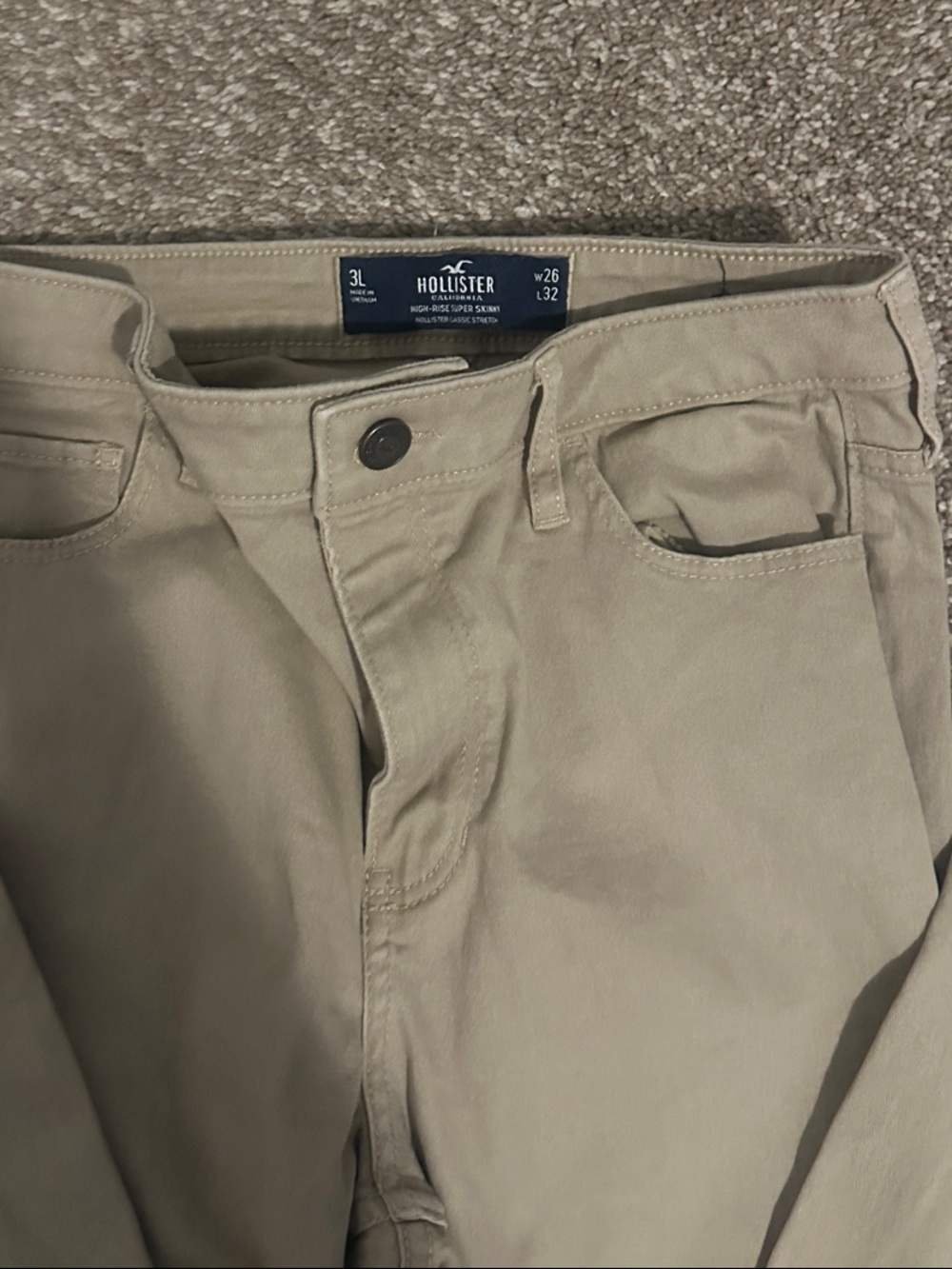 Hollister Slim Straight Tan Chino Pants - Picture 2 of 3